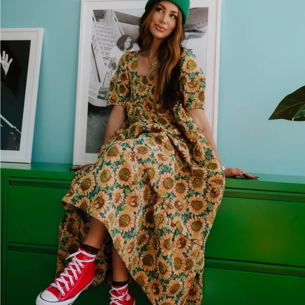 Feels Like Sunshine Jacquard Maxi Dress